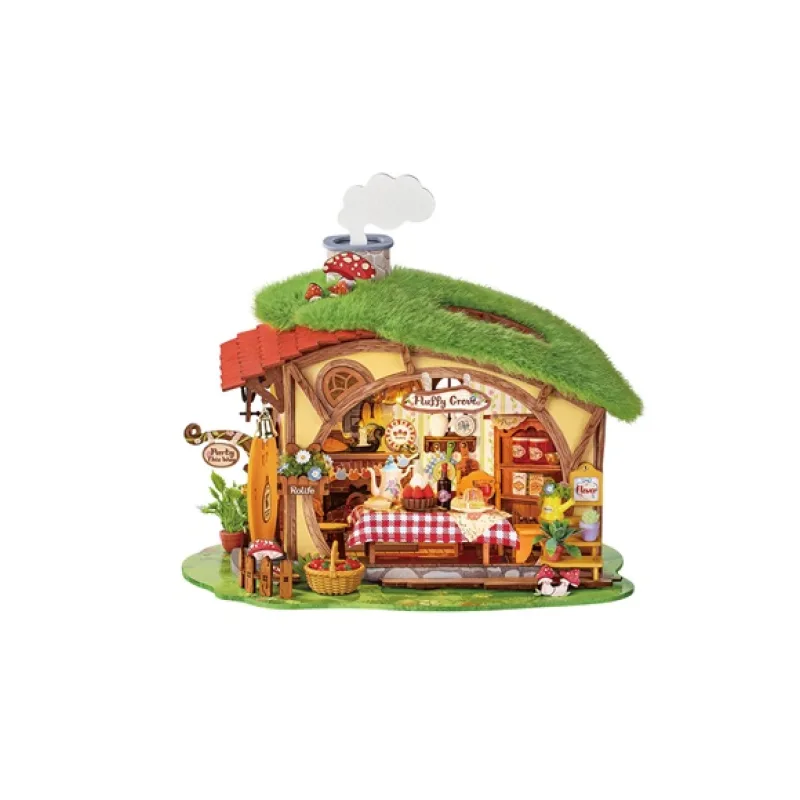 RoboTime RoboTime 3D drevená skladačka Miniatúra domčeka Čarovný les Fluffy Grove