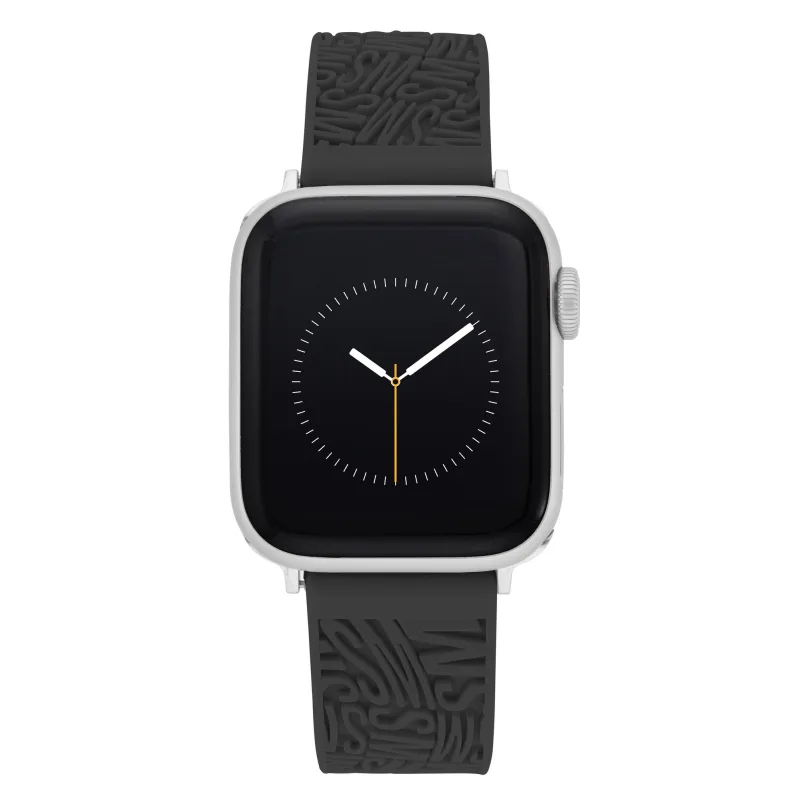 Steve Madden Silikónový remienok čierny pre Apple Watch 38/40/41 WS/1003BKSV384041