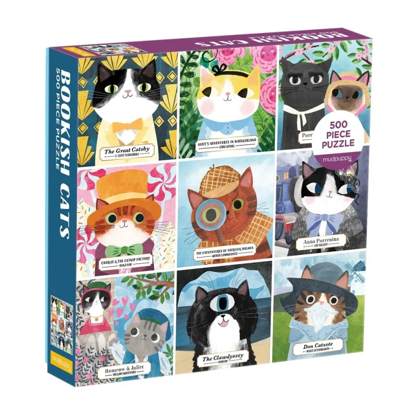 Mudpuppy Mudpuppy Puzzle Bookish Cats 500 dielikov