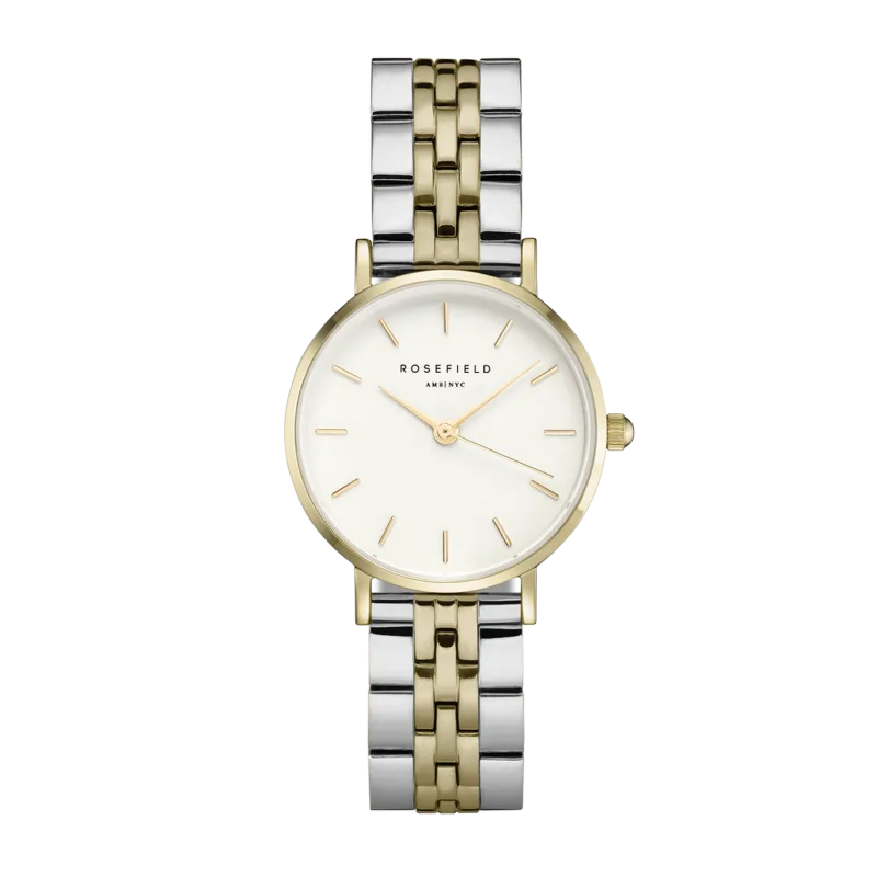 Hodinky Rosefield 26SGD-269 The Small Edit White Steel Silver Gold Duo