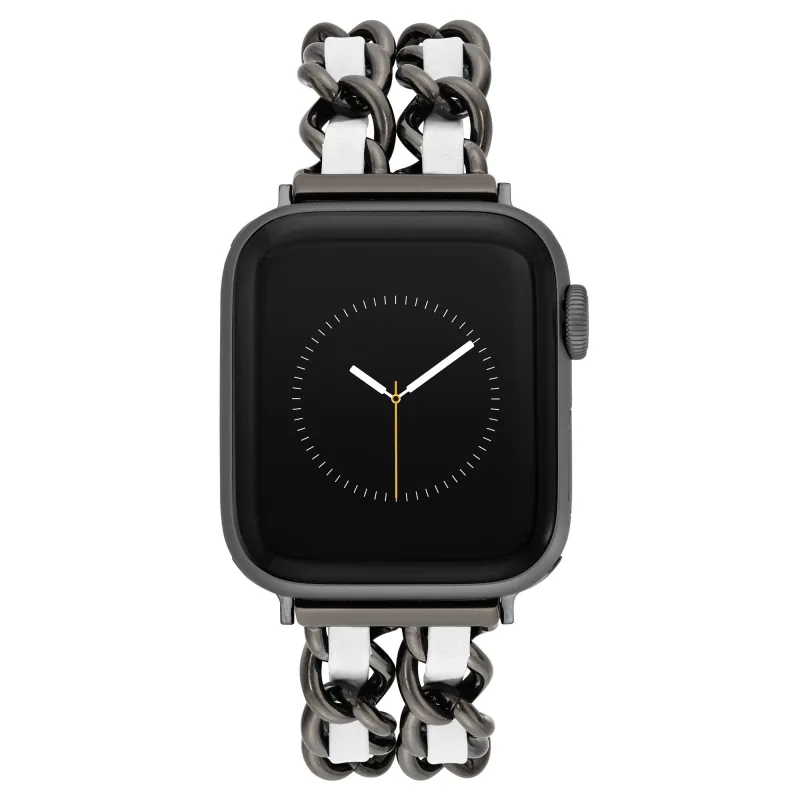 Steve Madden Kombinovaný remienok z ocele a vegánskej kože pre Apple Watch 38/40/41 WS/1001BKWT424445
