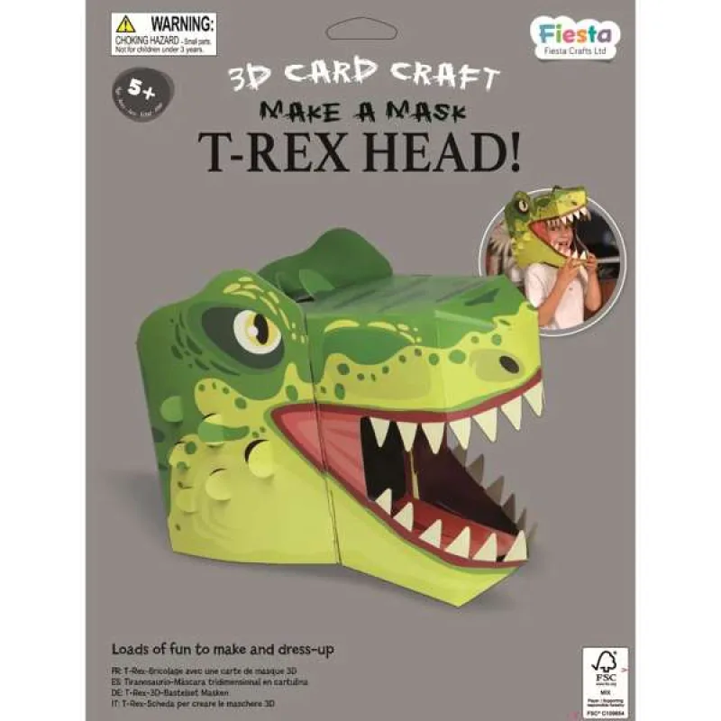 Fiesta Crafts Kreatívna sada 3D maska T. rex