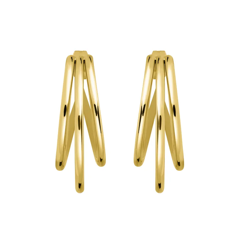 Náušnice Rosefield zlaté Triple Hoops JETHG-J573