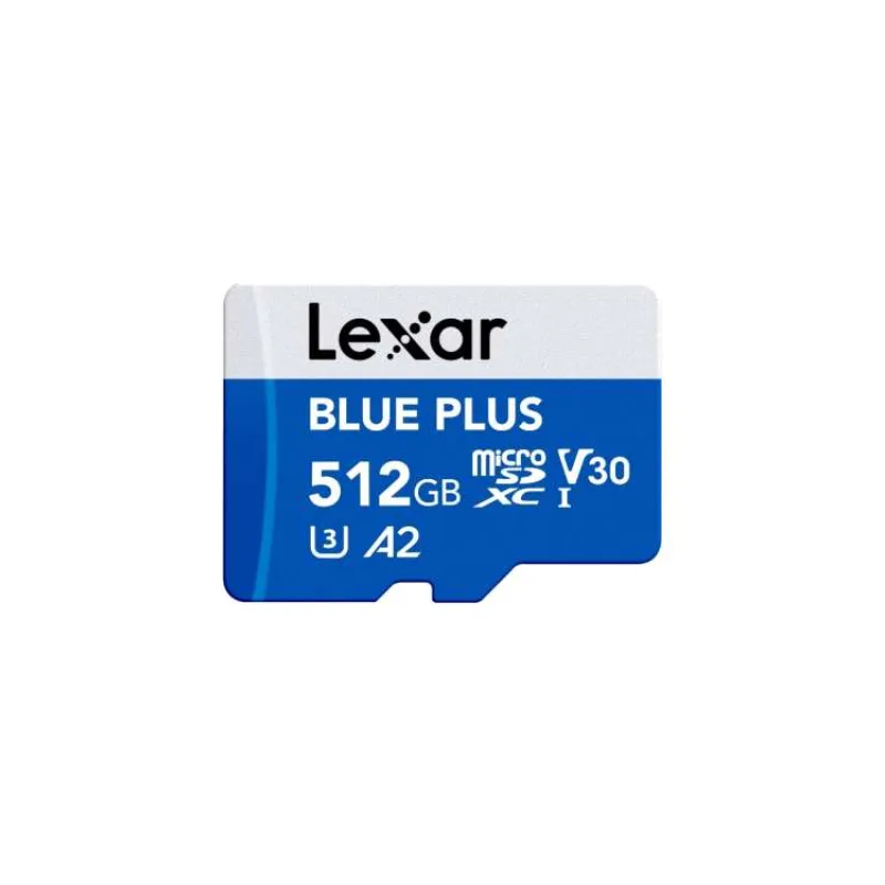 Lexar 512GB Blue Plus microSDHC s adp C10 A2 (LMSBLPL512G-BNANG)