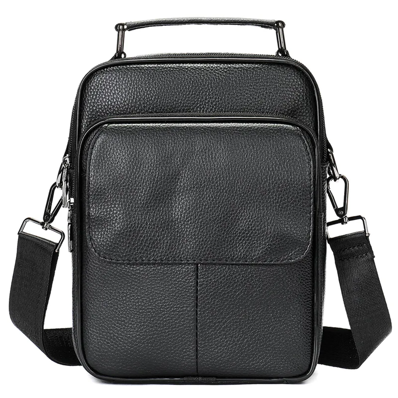 Kožená pánska crossbody taška Gregorio 20x26x8 cm čierna