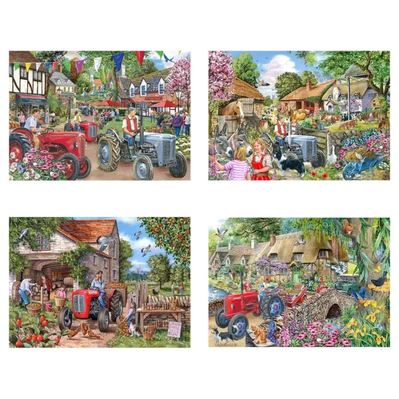 HOP Puzzle Deň na farme 4×250 veľkých dielikov