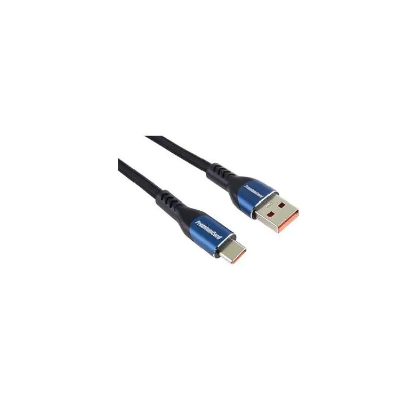 PremiumCord Super fast charging 5A kabel USB-C - USB 2.0 A bavlněný oplet 0,5m (ku31cy05)