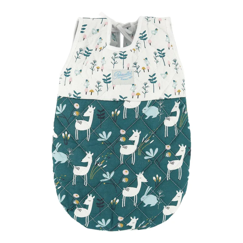 Petitcollin Petitcollin Spací vak zeleno-biely (pre bábiku 36-40 cm)