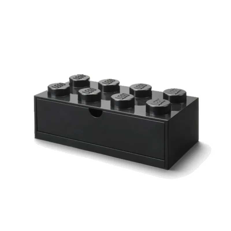 LEGO stolný box 8 so zásuvkou - čierna
