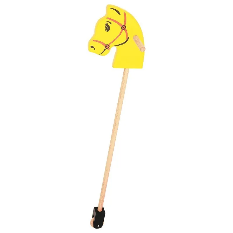 Bigjigs Toys Bigjigs Toys Hobby Horse Koníček na tyči žltý - poškodený obal