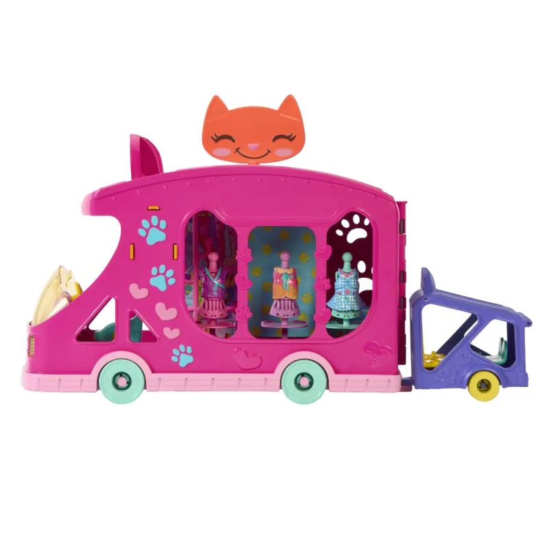 Mattel ENCHANTIMALS MAČACÍ MÓDNY OBCHOD NA KOLESÁCH HERNÝ SET