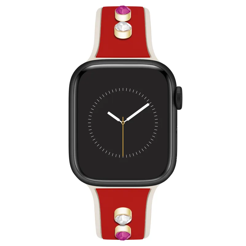 Anne Klein Silikónový remienok červený a krémový pre Apple Watch 38/40/41 WK/1082RDCH38