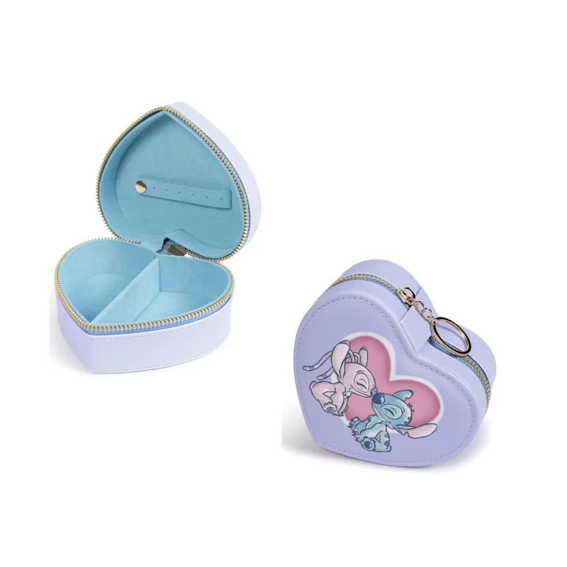 Disney šperkovnica STITCH & ANGEL v tvare srdca so zapínaním na zips fialová VZ703053L.PH