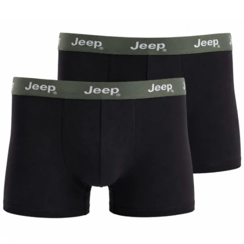 Pánske Boxerky Jeep® extra pohodlné 2pack - čierna zelená Farba: Zelená, Veľkosť: XXL