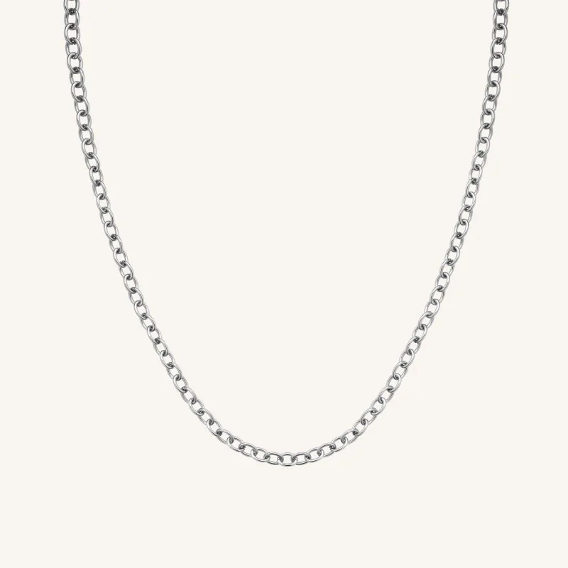 Rosefield náhrdelník strieborný Oval Chainlink JNOCS-J627
