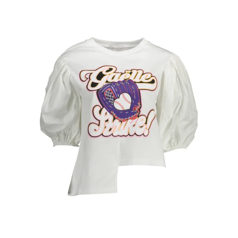Gaelle Paris T Shirt Maniche 34 Donna Bianco Biela Farba: Biela, Velkost: XS