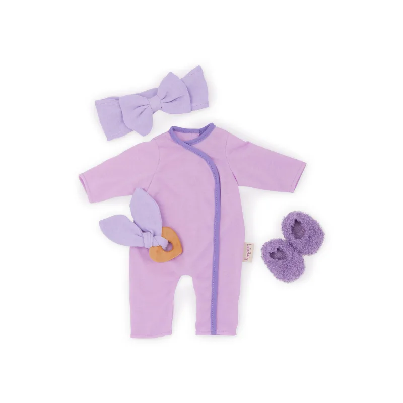 LullaBaby Dupačky pre bábiku fialové s doplnkami