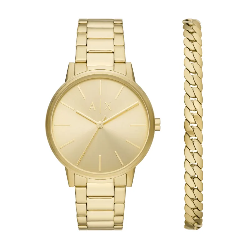 Darčeková súprava pánskych hodiniek a náramku Armani Exchange Cayde AX7144SET