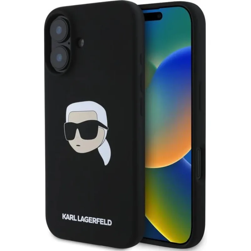 Karl Lagerfeld Liquid Silicone Karl Head MagSafe kryt iPhone 16 čierny…
