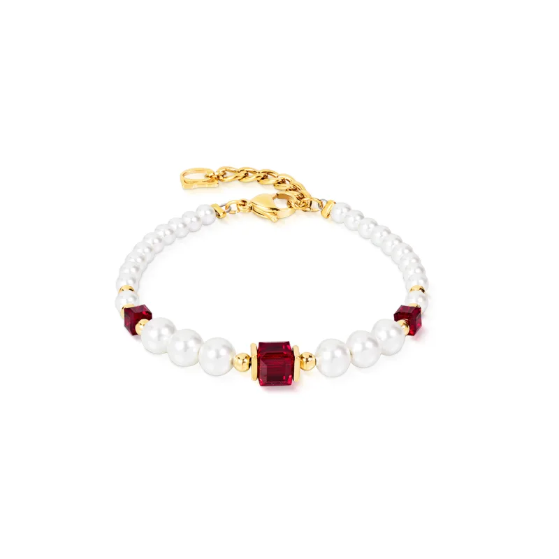 Dámsky náramok Coeur de Lion Cocktail Pearls Ruby 2110/30-0321