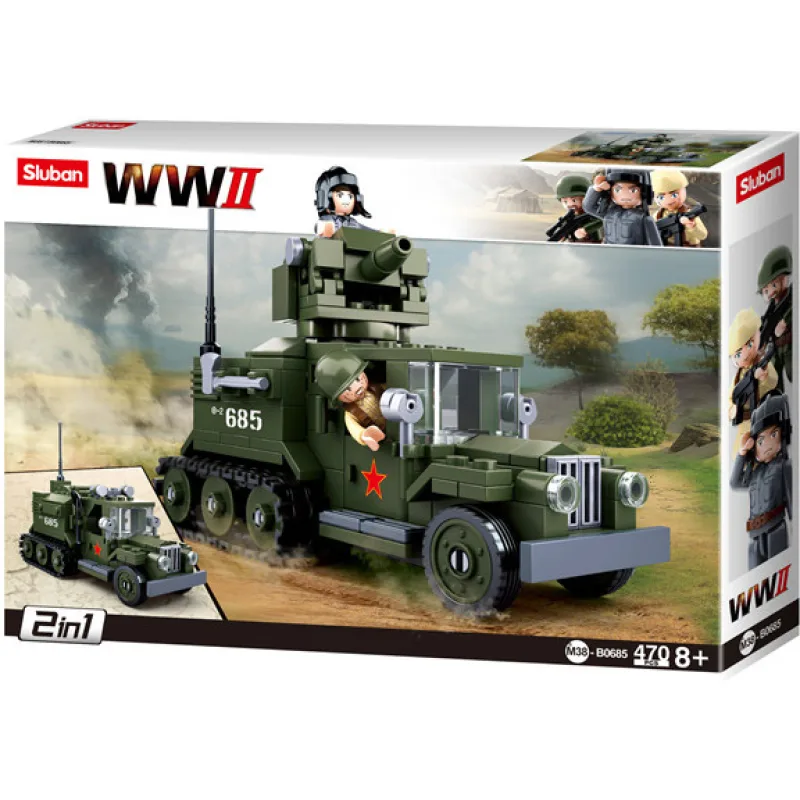 Sluban WWII M38-B0685 Sovietsky polopásový automobil 2v1 - Half-Track - poškodený obal