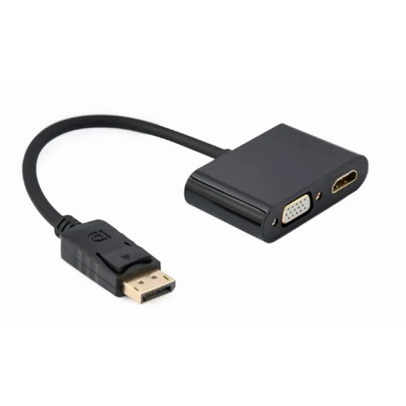 Gembird adaptér DisplayPort (M) na HDMI (F) + VGA (F), kábel 0.1m, čierny…