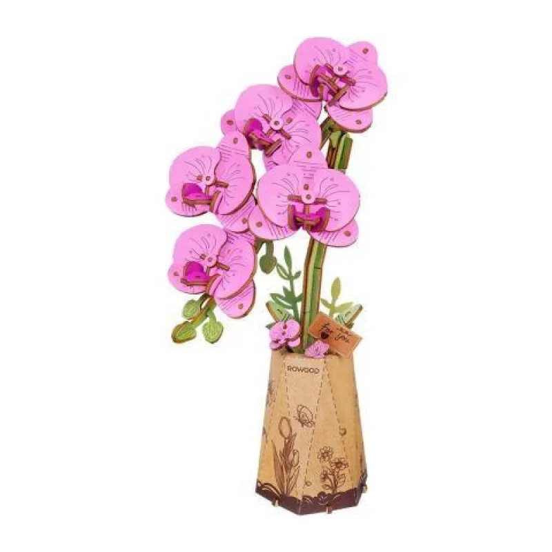 RoboTime 3D dřevěná skládačka Fialová orchidej TW091