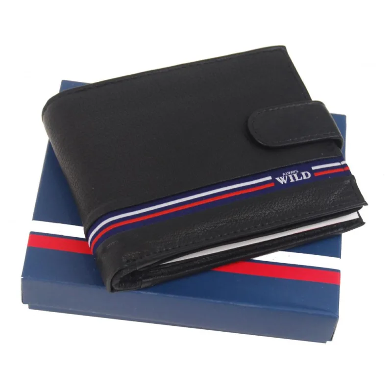 Pánska peňaženka WILD z pravej kože v čiernej farbe N992L-GV Black
