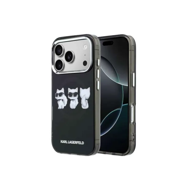 Karl Lagerfeld IML Choupette Trio Watercolor MagSafe kryt iPhone 17 Pro Max čierny (57983130583)