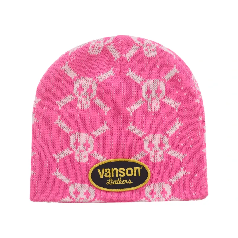 Supreme Vanson Leathers Skull Beanie Pink - OS