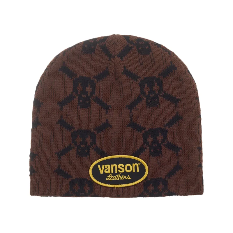 Supreme Vanson Leathers Skull Beanie Brown - OS