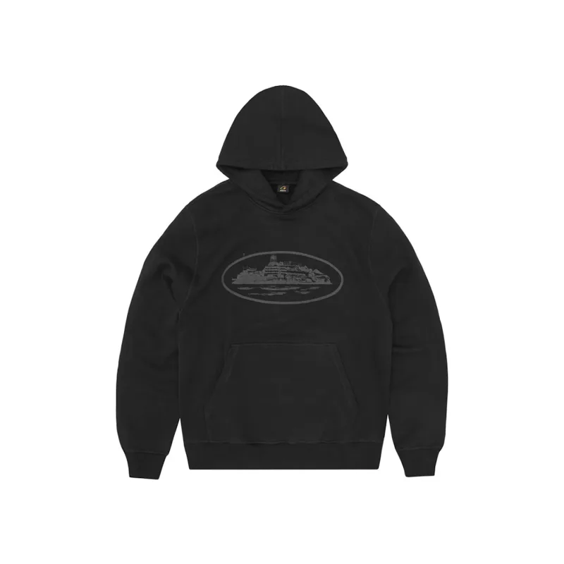 Corteiz Alcatraz V2 Hoodie Triple Black - L