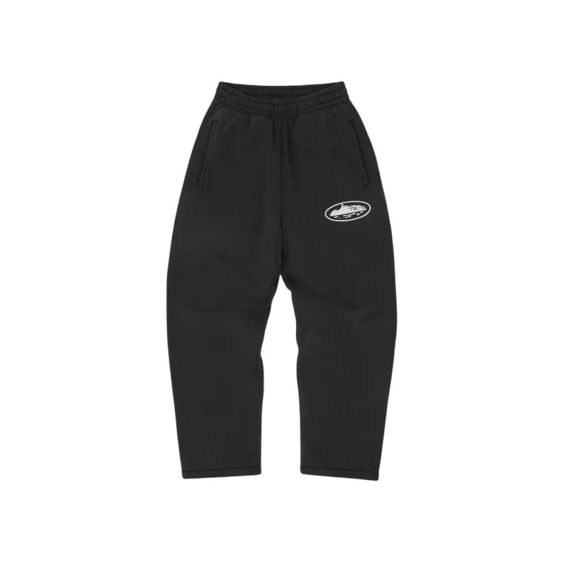 Corteiz Island Puff Print Open Hem Sweatpant Black - M