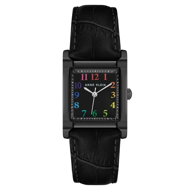 Anne Klein dámske štvorcové hodinky AK/3889MTBK