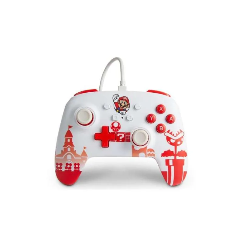 PowerA Enhanced Wired Controller for Nintendo Switch - Mario Red/White (1519186-02)