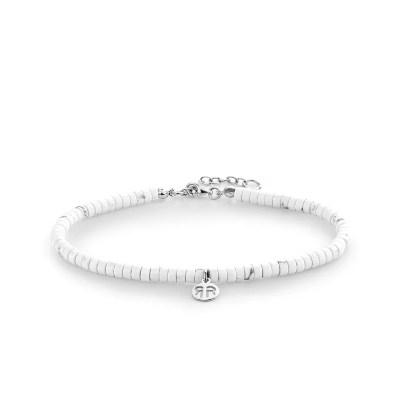 Dámsky náramok na nohu Rebel & Rose Virgin White 4 mm RR-AK006-S-S