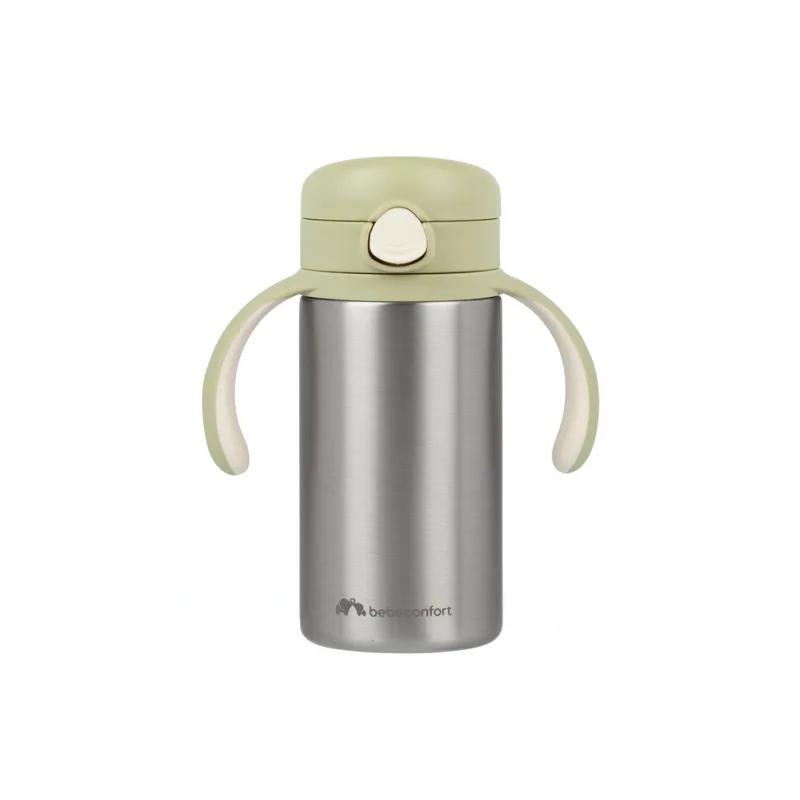 Bebeconfort Hrnček termoizolačný so slamkou nerez 280 ml Green