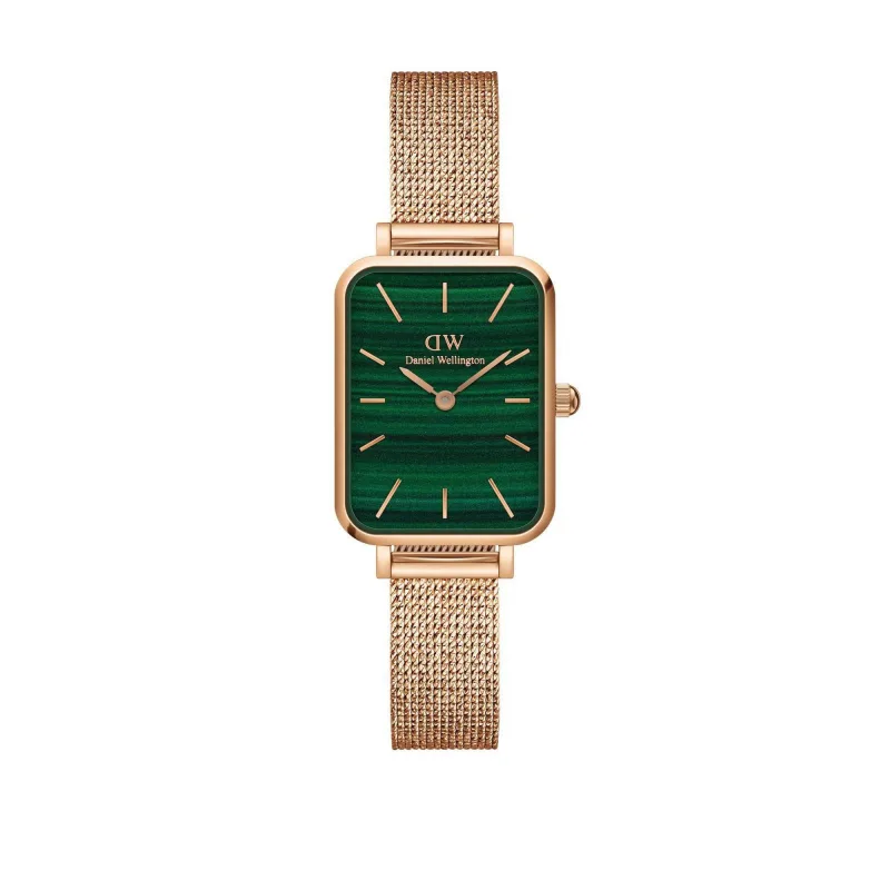 Daniel Wellington Quadro Pressed Mesh Rose gold/Green DW00100437
