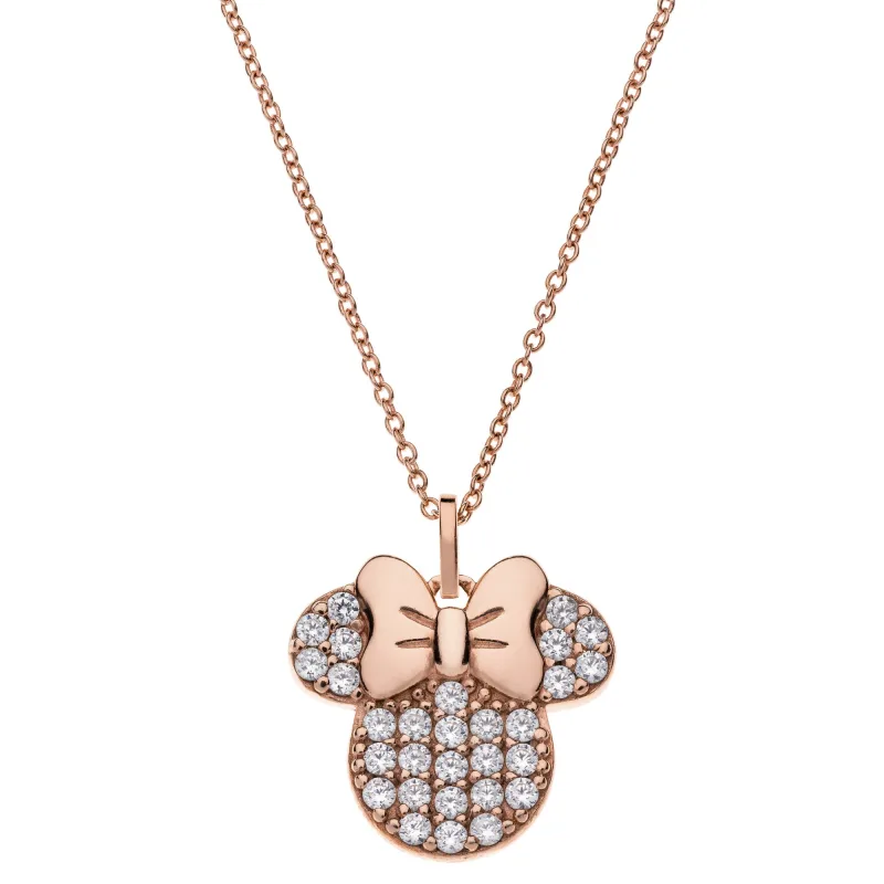 Disney detský náhrdelník Minnie Mouse strieborný pozlátený CS CS00006PZWL-P
