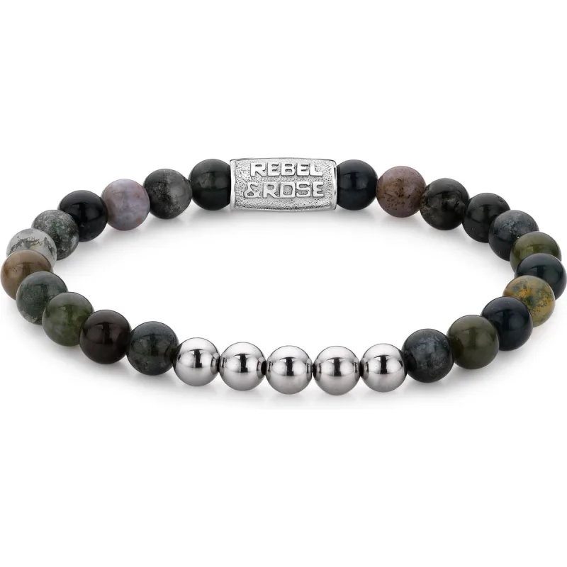 Rebel & Rose unisex náramok Indian Summer 6 mm RR-6M019-S-S