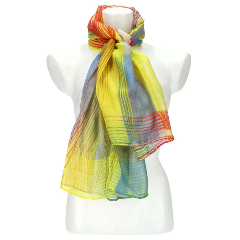 Cashmere Letná dámska farebná šatka 184x70 cm žltá