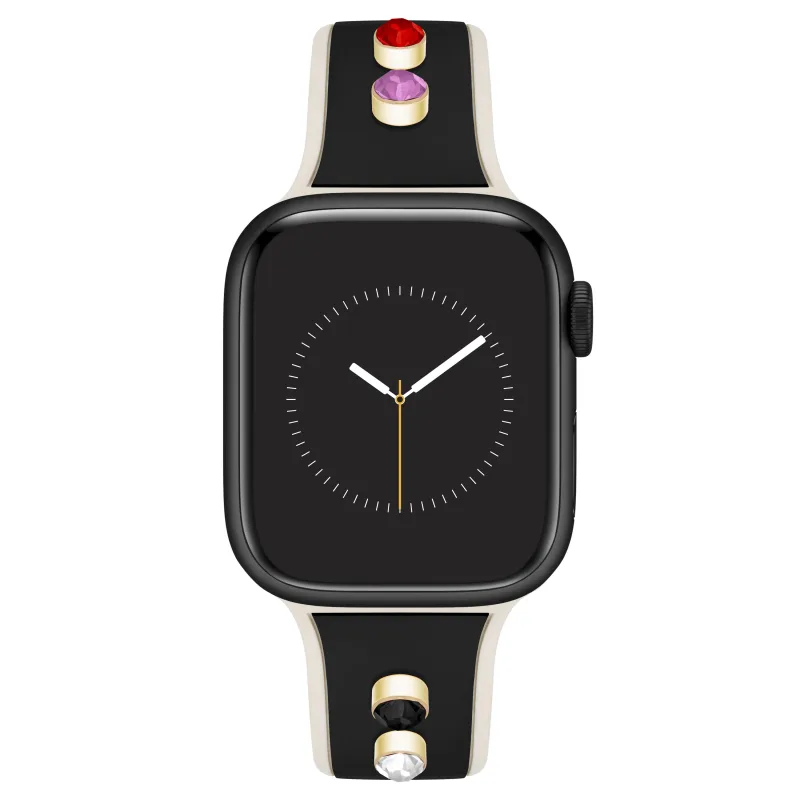Anne Klein Remienok silikónový čierno-krémový pre Apple Watch 38/40/41 WK/1082BKCH38