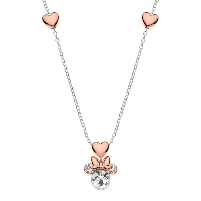 Disney detský náhrdelník Minnie Mouse strieborný pozlátený NS00016TRWL- 157.CS
