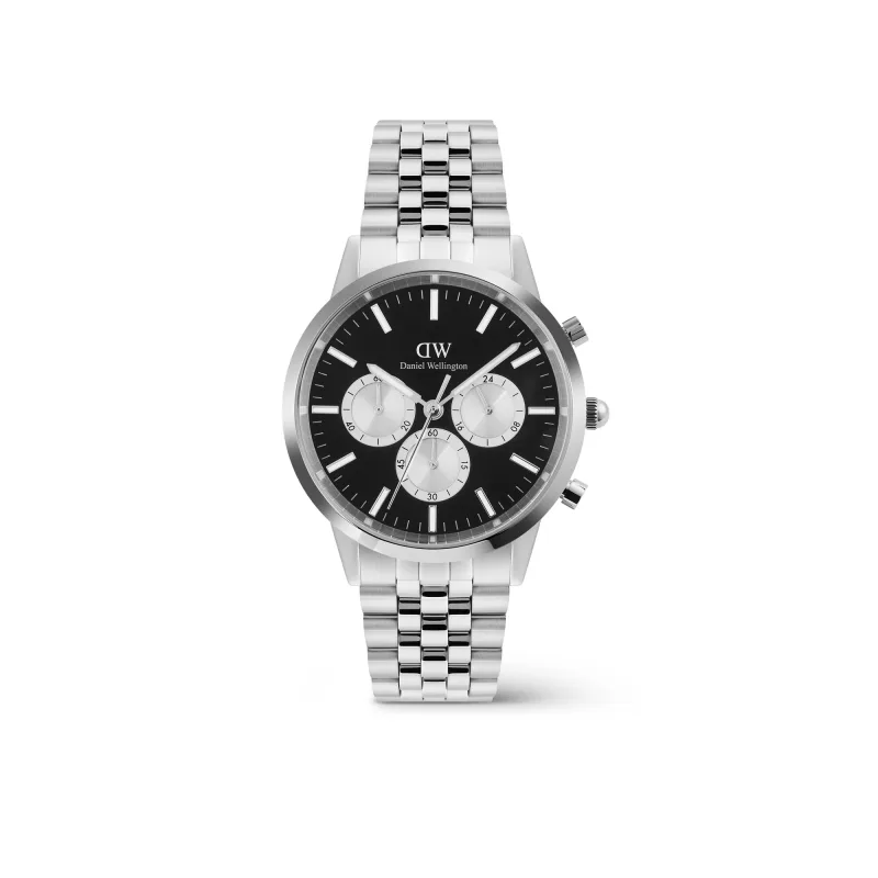 Pánske hodinky Daniel Wellington Iconic Chronograph Arch 5-Link Panda DW00100873