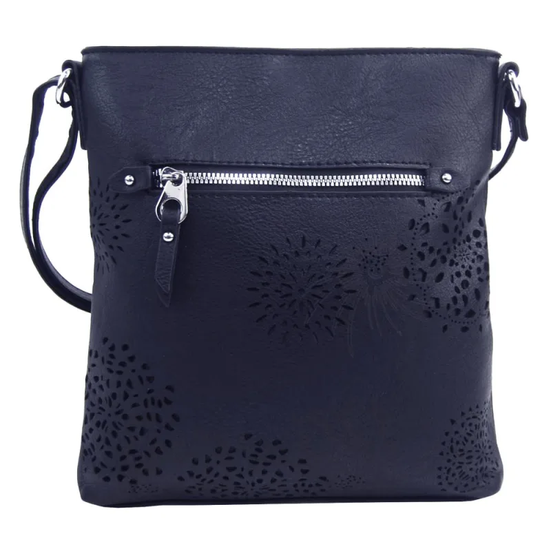 BELLA BELLY Crossbody dámska kabelka v kvetovanom dizajne tmavo modrá 5432-BB