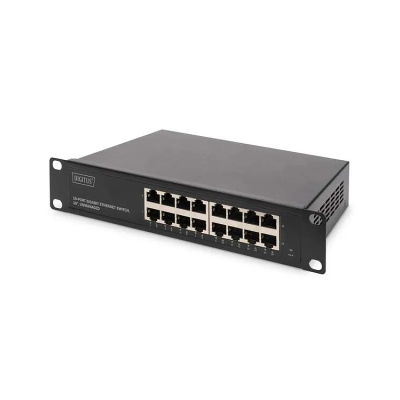 DIGITUS 10" gigabitový ethernetový switch, 16 portů, nemanagovatelný (DN-80115-1)