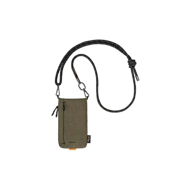 SwitchEasy Sacoche Utility Crossbody Bag + Strap Phone Lanyard 8.3mm - Wild Green + Reflective Black (MPHIPH233WR24)