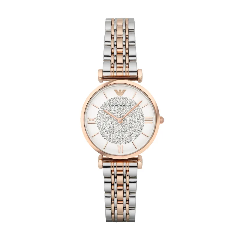 Emporio Armani Gianni - Dámske okrúhle hodinky s T-lístkom AR1926