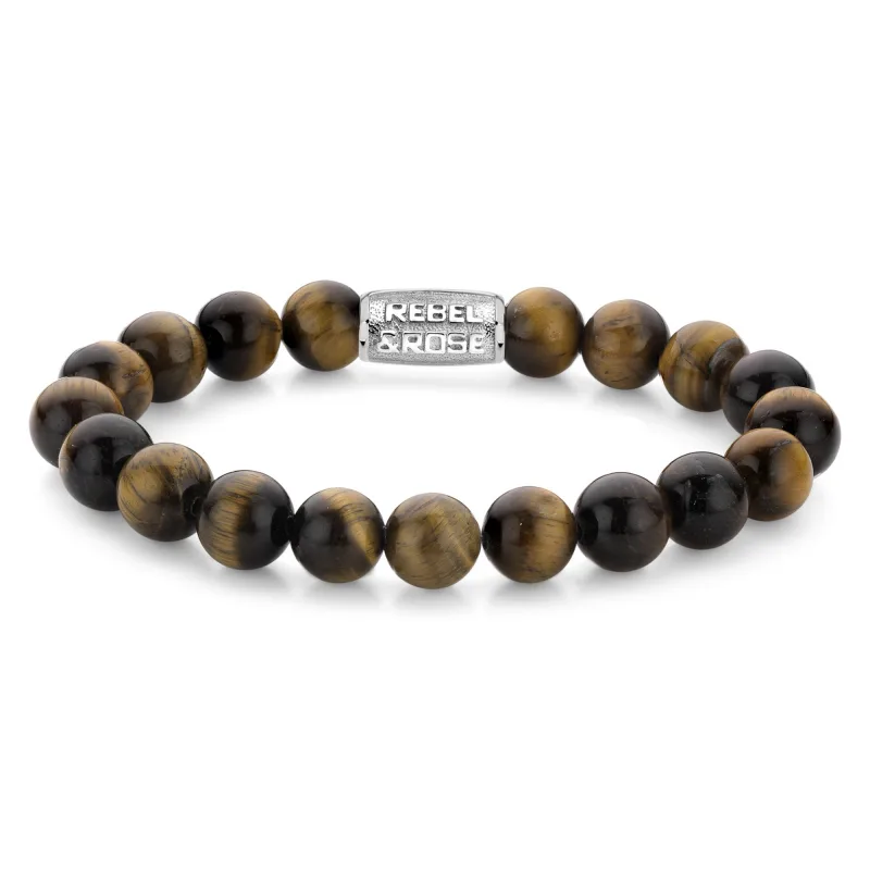Rebel & Rose unisex náramok Tiger Lilly 10 mm RR-10002-S-M