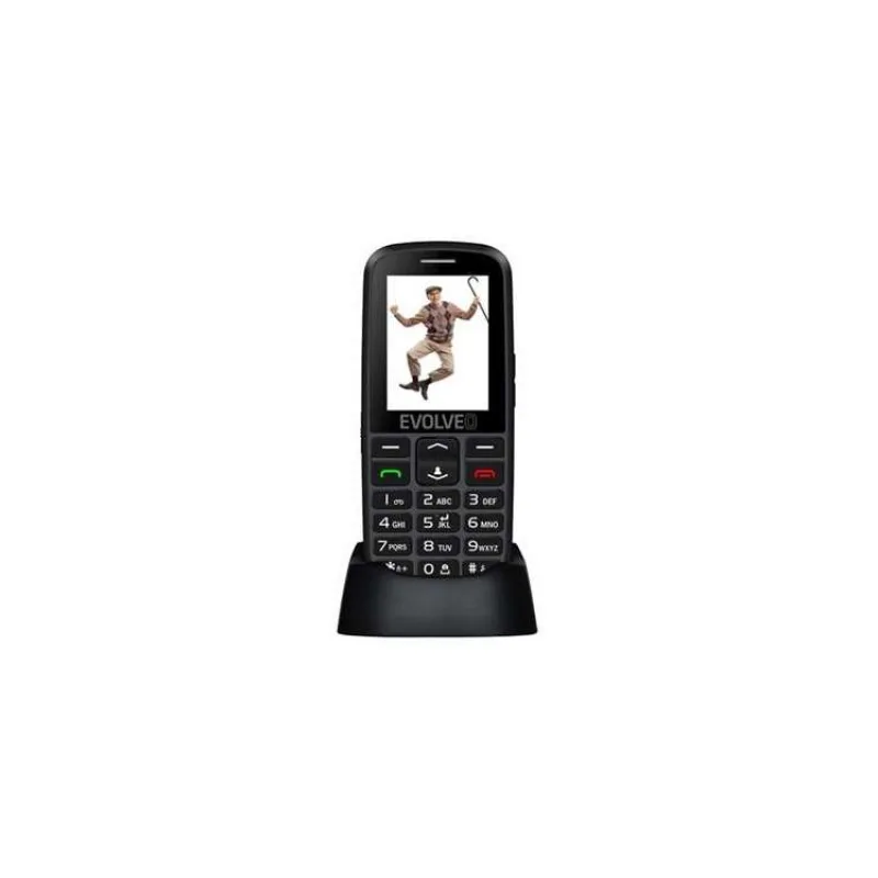 EVOLVEO EasyPhone EG, mobilní telefon pro seniory s nabíjecím stojánkem (černá barva) (EP-550-EGB)